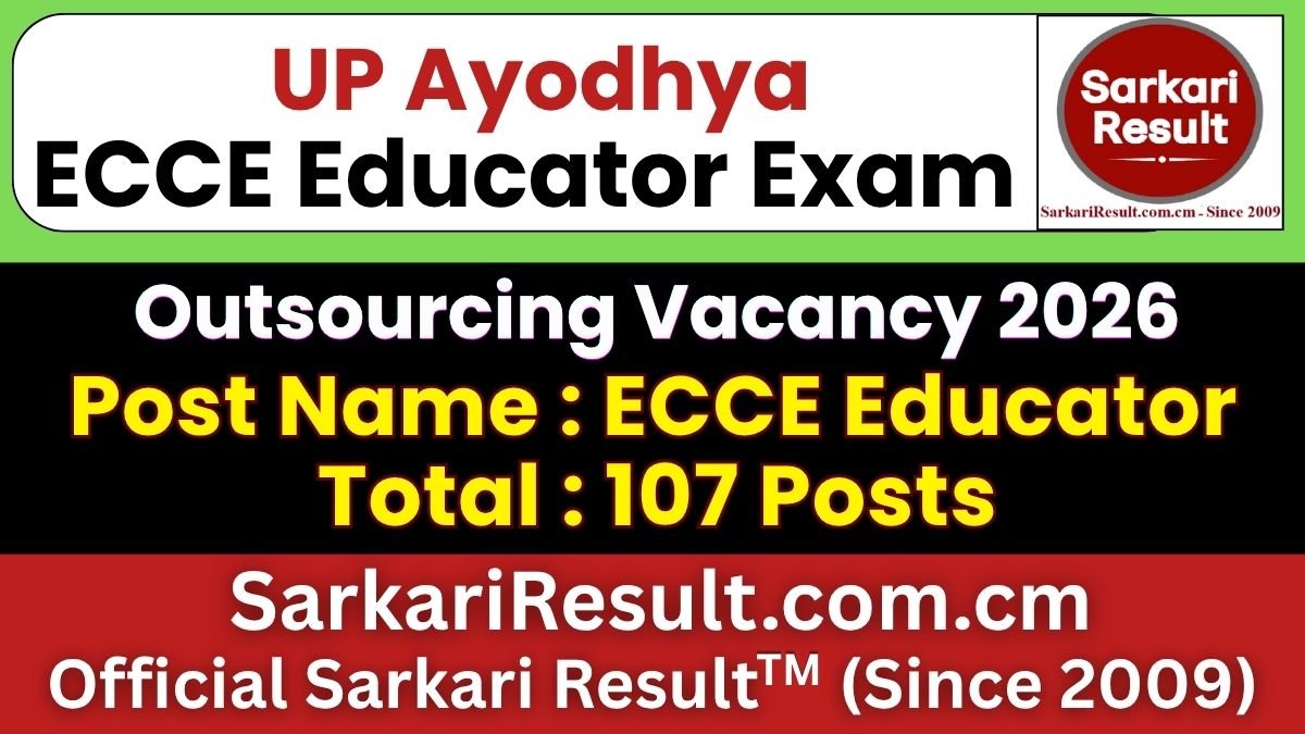 UP Ayodhya ECCE Educator Online Form 2026: Apply for 107 Posts by 13 October